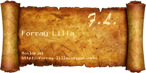 Forray Lilla névjegykártya