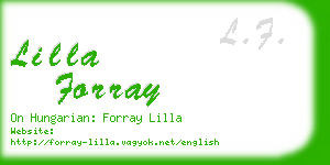 lilla forray business card